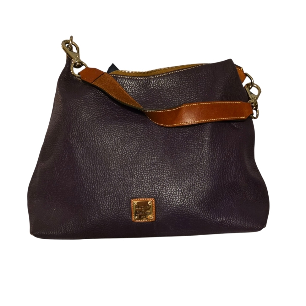 Dooney & Bourke Extra Large Shoulder Bag Purple Pebble Grain 13" Hobo